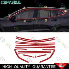 Para Chevy Trax 2023-2026 Rojo Fibra de Carbono Ventana Alféizar Moldura Tira Stiker Cubierta