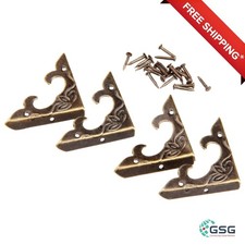 4Pcs Antique Brass Corner Protectors for Jewelry Boxes  Furniture