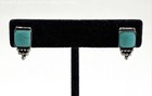 925 Sterling Silver Faux Stone Earrings & 15" Liquid Silver Necklace 5.7g — photo 2
