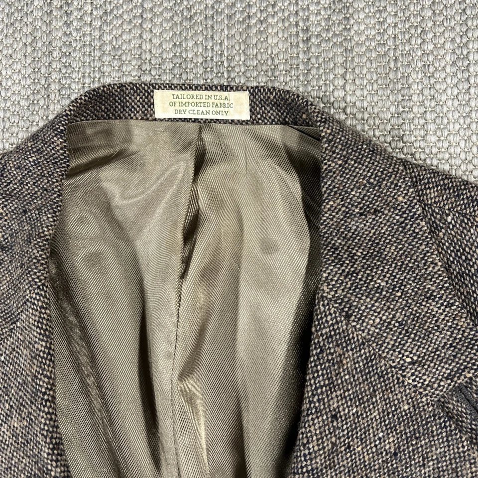 Harris 粗花呢经典西装外套男式 46S 肘贴口袋复古 Orvis 运动夹克 — 第 2/4 张图片