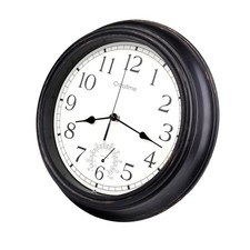 Crosstime Outdoor Clock Waterproof with Thermometer, Vintage Garden Clocks O