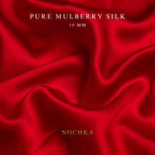Deep Red 100 Pure Mulberry Silk Fabric by the Yard 44" width 19 mm 6A Grade
