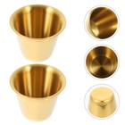  2 Pcs Stainless Steel Sauce Cup Cups Reusable Small Condiment Containers
