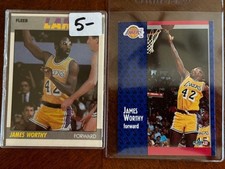JAMES WORTHY 8 Card Lot inc. 1987-88 FLEER & (3) 89-90 FLEER Lakers HOF