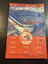 1948 New York Yankees 25th Anniversary Program Score Card Vs Detroit Tigers
