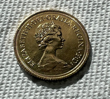 1980 22K GOLD SOVEREIGN BRITISH BULLION FULL COIN QUEEN ELIZABETH II BU .2354 Oz