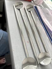 4Pcs 8.6" Stainless Steel Spoon Straws Reusable Twist Handle Spoon Silver