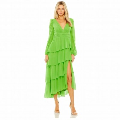 green emerald velvet dress Short Sleeve Long Formal Dress: Mac Duggal 68229 Apple Green / 4