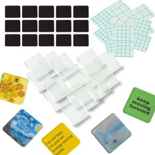15 Pcs DIY Fridge Magnet Craft Set Acrylic Square Decorative Refrigerator Magnet