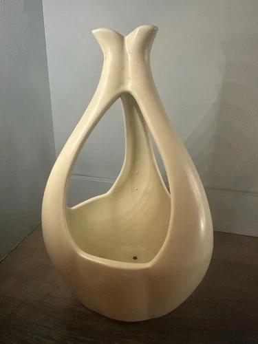 Red Wing Pottery Ivory M 1487 Hanging Planter Rare MCM Vintage