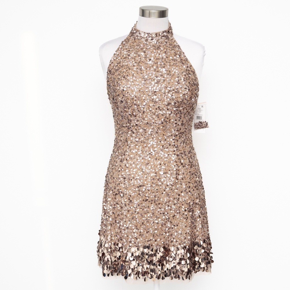 Aidan by Aidan Mattox - Beaded Halter Swing Dress | eBay