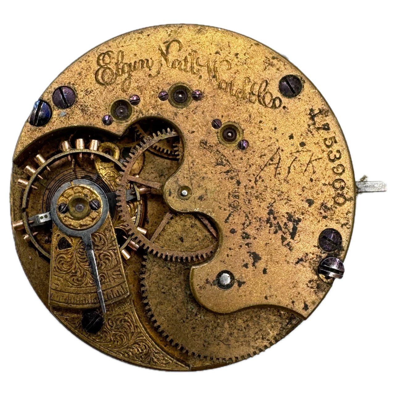 1885 Elgin 15 Jewel Antique Hunter Pocket Watch Movement 66 USA