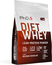 PhD Nutrition Diet Whey Lean Protein Powder Belgian Chocolate Whey Protein 1kg 25.99 per kilo