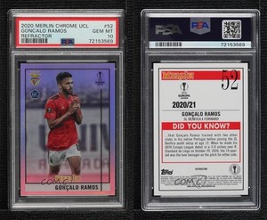 2020 Topps Merlin Collection Chrome UCL Refractor Goncalo Ramos PSA 10 Rookie RC