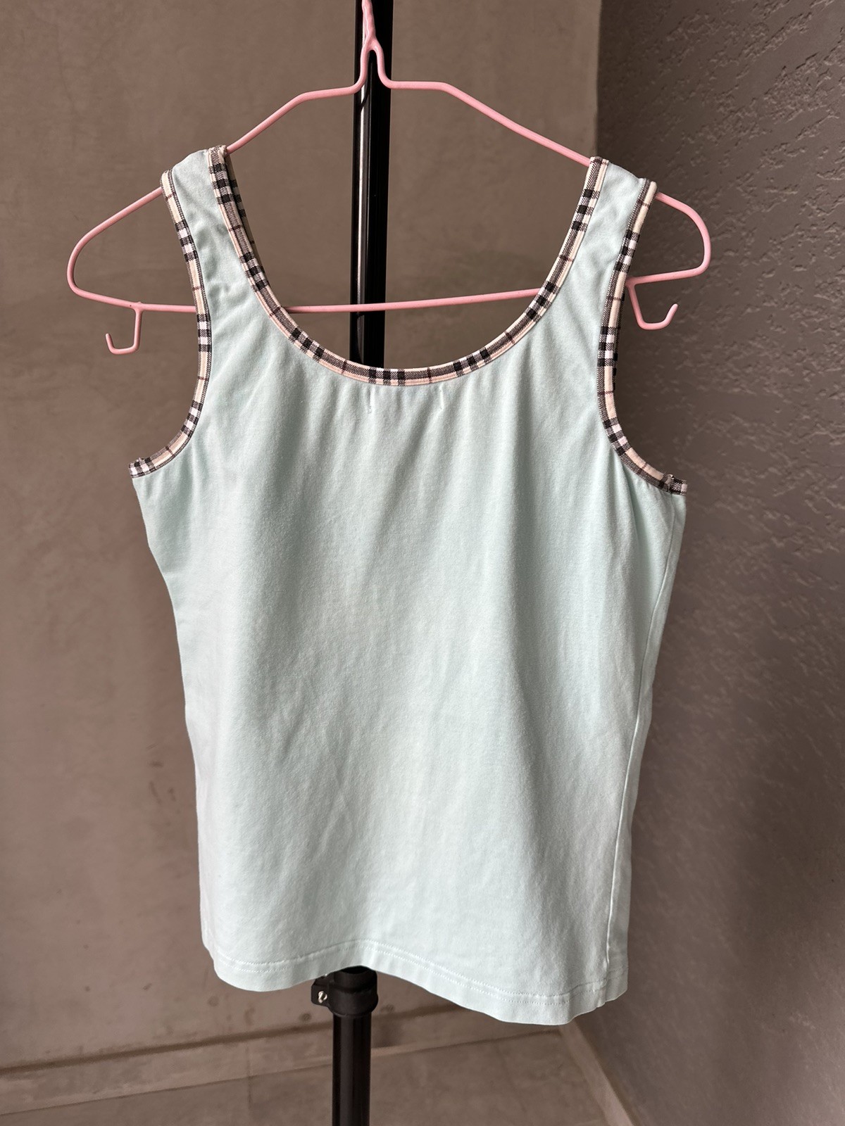Burberry London Trim Tank Top Vintage Blue Sleeveless Shirt S image 4