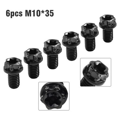 6 stücke Schrauben Torx Kopf Flansch Schrauben M10x35mm Schwarz Für Fahrrad