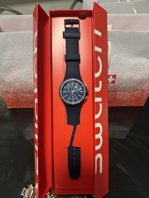 NEW  Swatch Gara in Blue Chronograph SUSN410 Swiss Quartz Watch 42mm