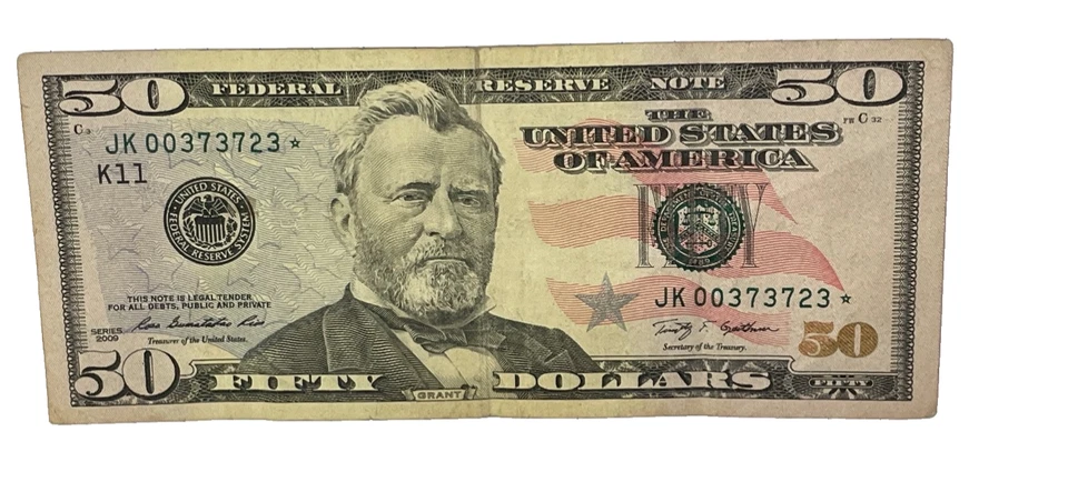 2009 Repeater Star Fifty Dollar Fancy Number 00373723* - Image 3 of 4