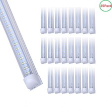 25 Pack Led Shop Light Fixture 8 Foot Led Tube Light 72W 8FT T8 Integrated Bulbs