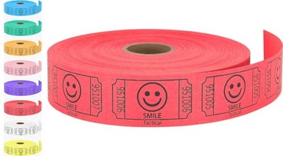 500 Red Smile Raffle Tickets Single Roll for Events Fundraiser Class Reward