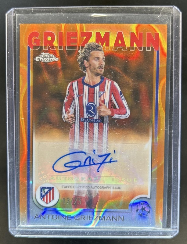 2024-25 Topps Chrome UEFA Antoine Griezmann Auto Orange Lava Refractor #/25