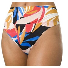 prAna Size M Pink Tropics Aurelia Swim Bikini Bottom High Waisted Swimwear Q5-3