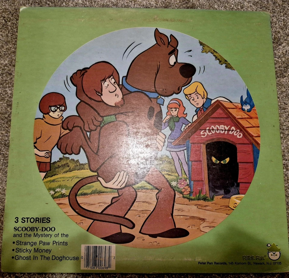 Scooby Doo picture disc vinyl LP record 3 stories 1982 Peter Pan Records PD-203 Foto 2 de 4