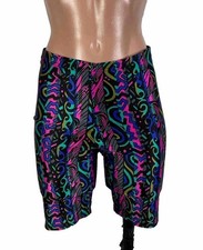 80s BIKE Shorts Vintage Spandex All Over Print Body Wear by PRO SPIRIT Sz Medium