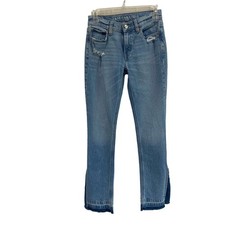 American Eagle Jeans Blue 90's Low Rise Skinny Kick Distressed Sz 00