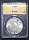 1923 Peace Dollar ANACS MS64