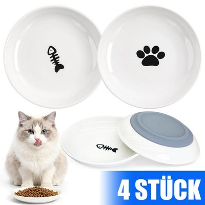 Katzennapf Cat Bowl Pet Dish Weiß Auslaufsicher Rutschfest Für Katzenliebhaber
