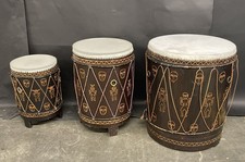 Various Size Carved Drums - (Local Pick-Up Only)