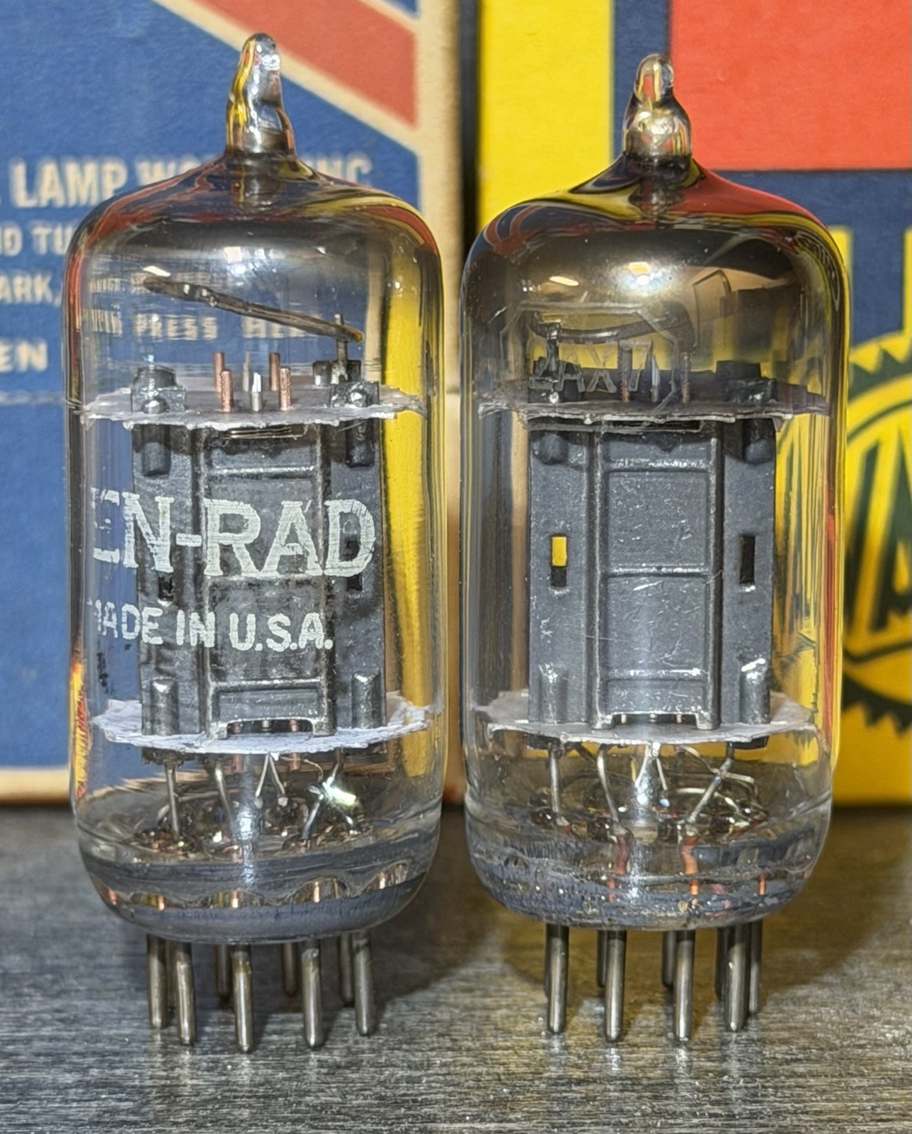 1940s Ken Rad 12AX7 Tube Foil D/Horseshoe Getters TV7 & BK Tested Gm & Emissions