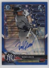 2018 Bowman Draft Chrome Pick Blue Wave Refractor 16/150 Ryder Green Auto 11if