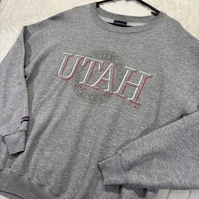 Vtg 90s Jansport Utah Utes University Of Utah Gray Sweatshirt Made In USA Size L