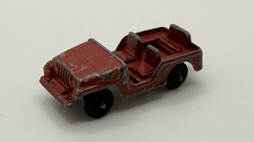 TootsieToy Red Jeep Toy Car Metal Army Style 4x4 Military Vehicle Made in USA L2 - Picture 2 of 3