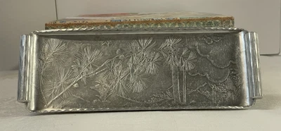 Arthur Armour Vintage Handled Aluminum Tray Pine Branch Design 11.25" X 4.25" - Image 1 of 4