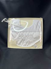 Hallmark Baby Bib Unisex OS White New Embroidered Cross Religious Baptismal Bib