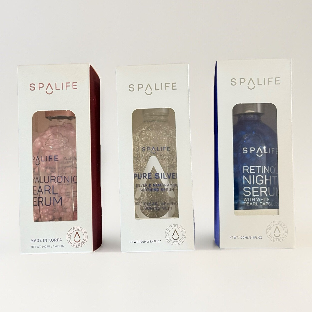 SpaLife Hyaluronic Retinol Vitamin C & Silver Serums for Day & Night Skincare