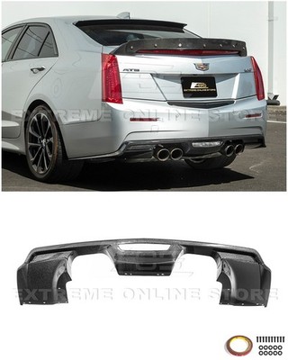 For 16-19 Cadillac ATS-V | Factory Style CARBON FIBER Rear Bumper Diffuser Lip