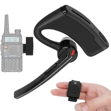 Walkie Talkie Bluetooth Headset with Noise Cancelling Mic 2 Pin Wireless Earp...