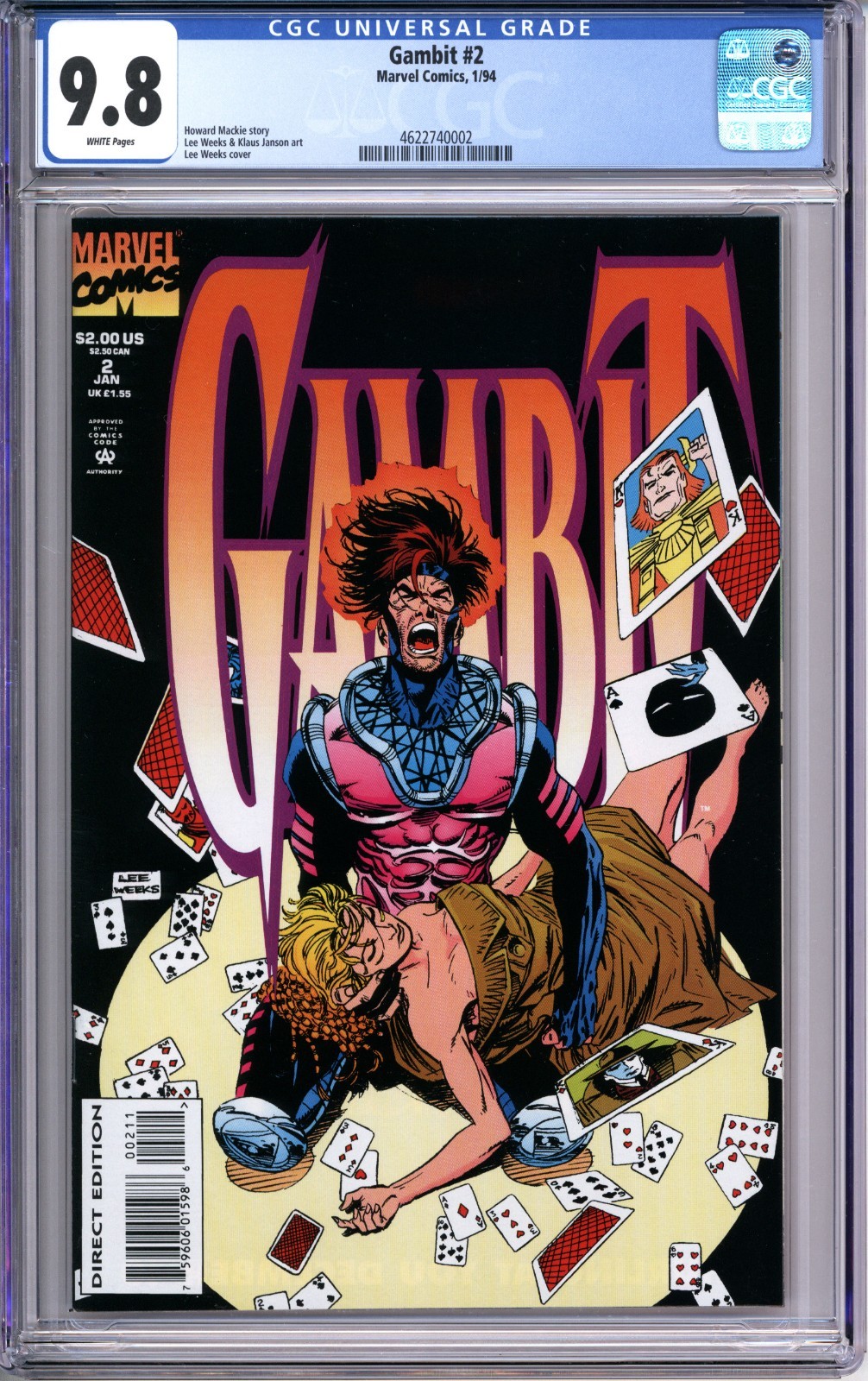 MARVEL UNIVERSR PIN SERIES GAMBIT 1994 Vintage Gambit Enamel Pin