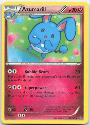 Azumarill 103/160 Rare Primal Clash Pokemon Moderately Played