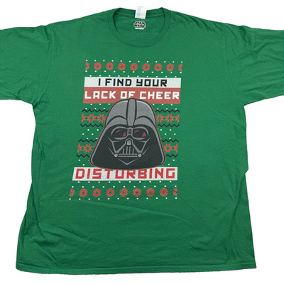 Star Wars Christmas Men's 2XL T Shirt Lack Of Cheer Darth Vader Stormtrooper