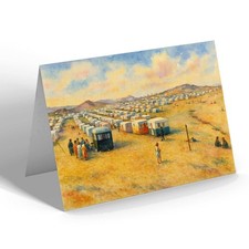 GREETING CARD - The Caravan Site, Trecco Bay, Porthcawl (a) - Vintage Art Style