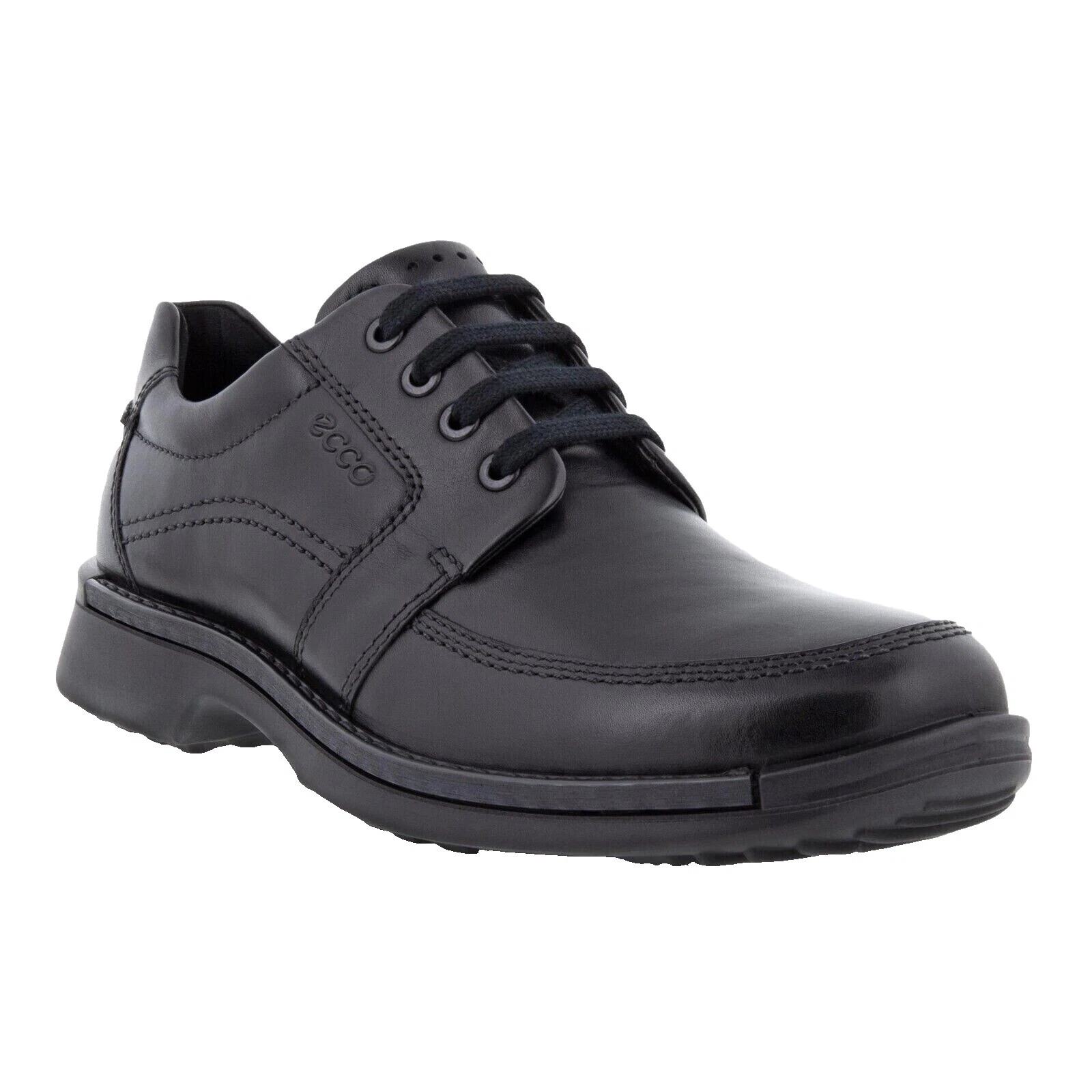 Black Leather Upper Solid Casual Shoes for Men