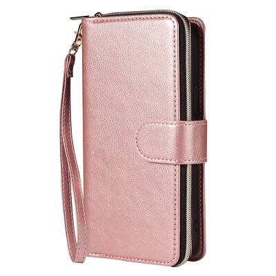For iPhone 17 Pro 16 15 14 13 12  Case Leather Wallet Zipper Flip Slim Cover