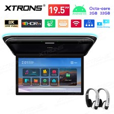 19.5" IPS Android 8-Core 32GB Car TV Roof Overhead Monitor USB HDMI 2xHeadphones