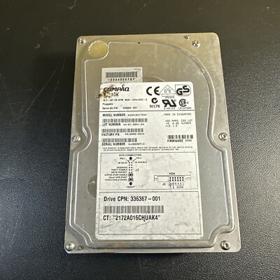 Compaq 18.2GB 10K RPM SCSI 3.5'' HDD . SN LKB69071. ( Untested)