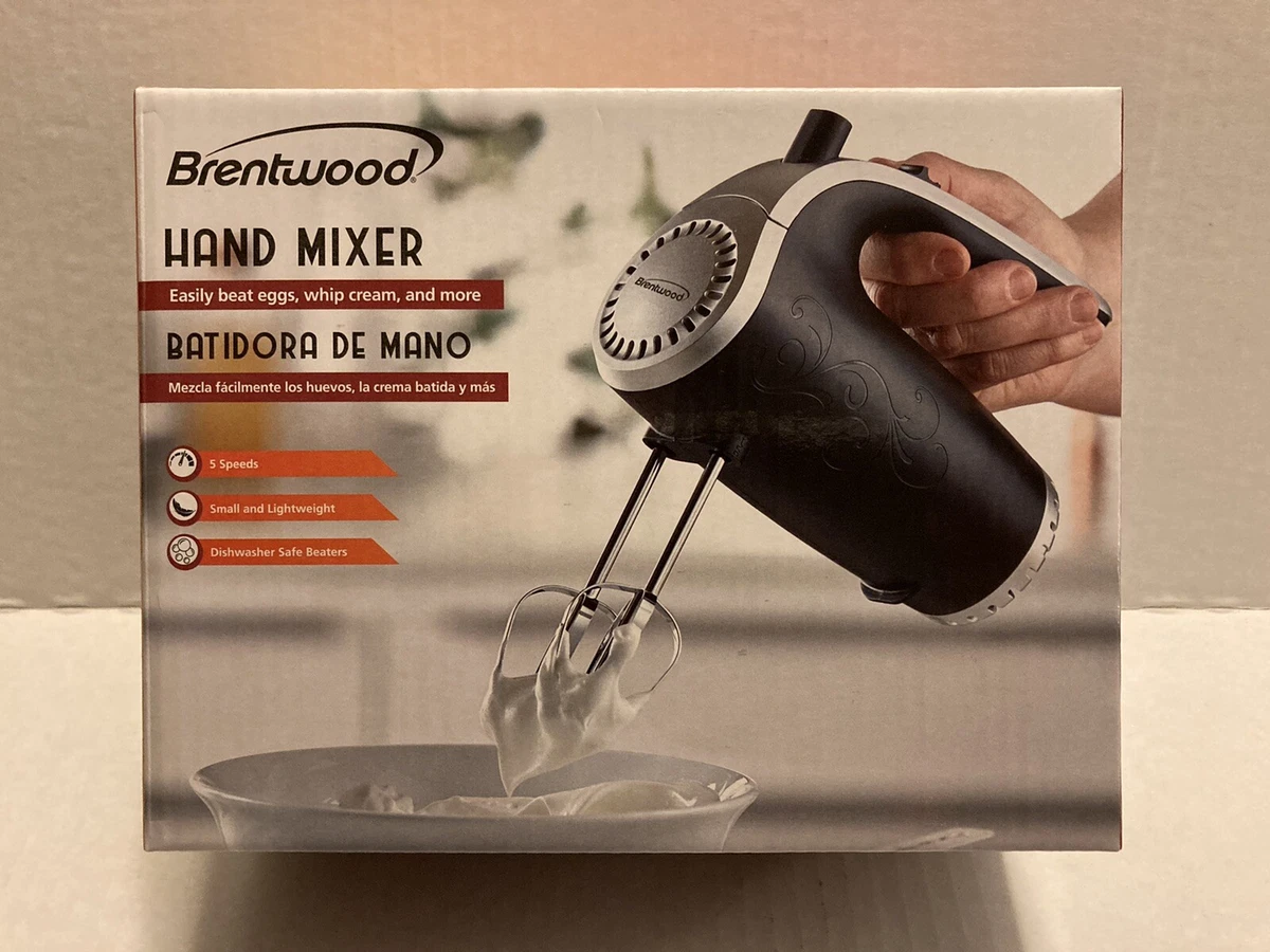 Brentwood HM-48R Lightweight 5-Speed Electric Hand Mixer, Red